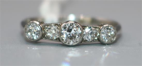 Platinum 5 stone diamond ring